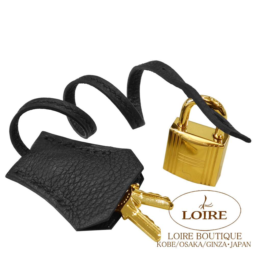 エルメス　バーキン　クロシェット　ゴールド金具　南京錠　鍵2本セット　No.60 エルメス<br>バーキン 40cm<br>クロ <br>トゴ<br>ゴールド金具