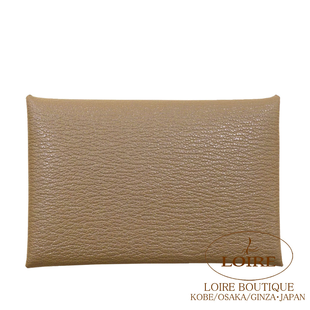 エルメス<br>カルヴィ カードケース<br>エトゥープ<br>シェーブル<br  