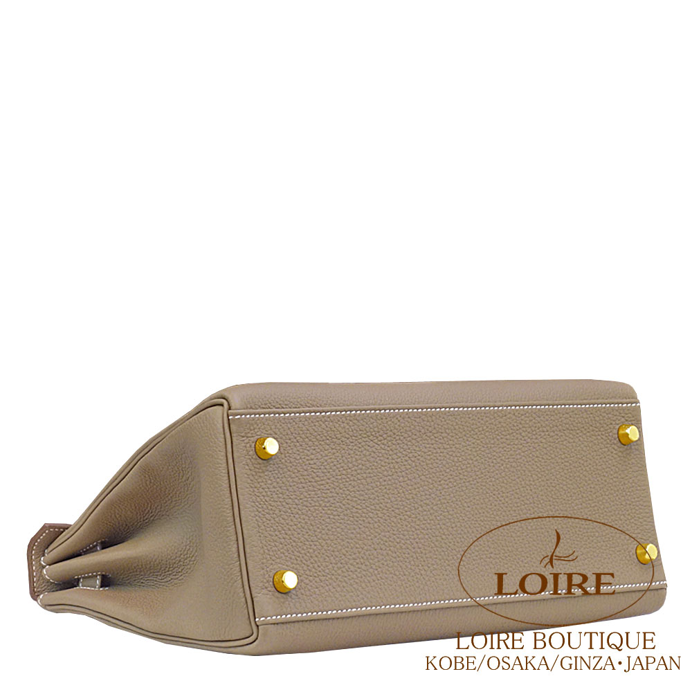 エルメス<br>ケリー 28cm 内縫い<br>エトゥープ<br>トゴ<br>ゴールド  