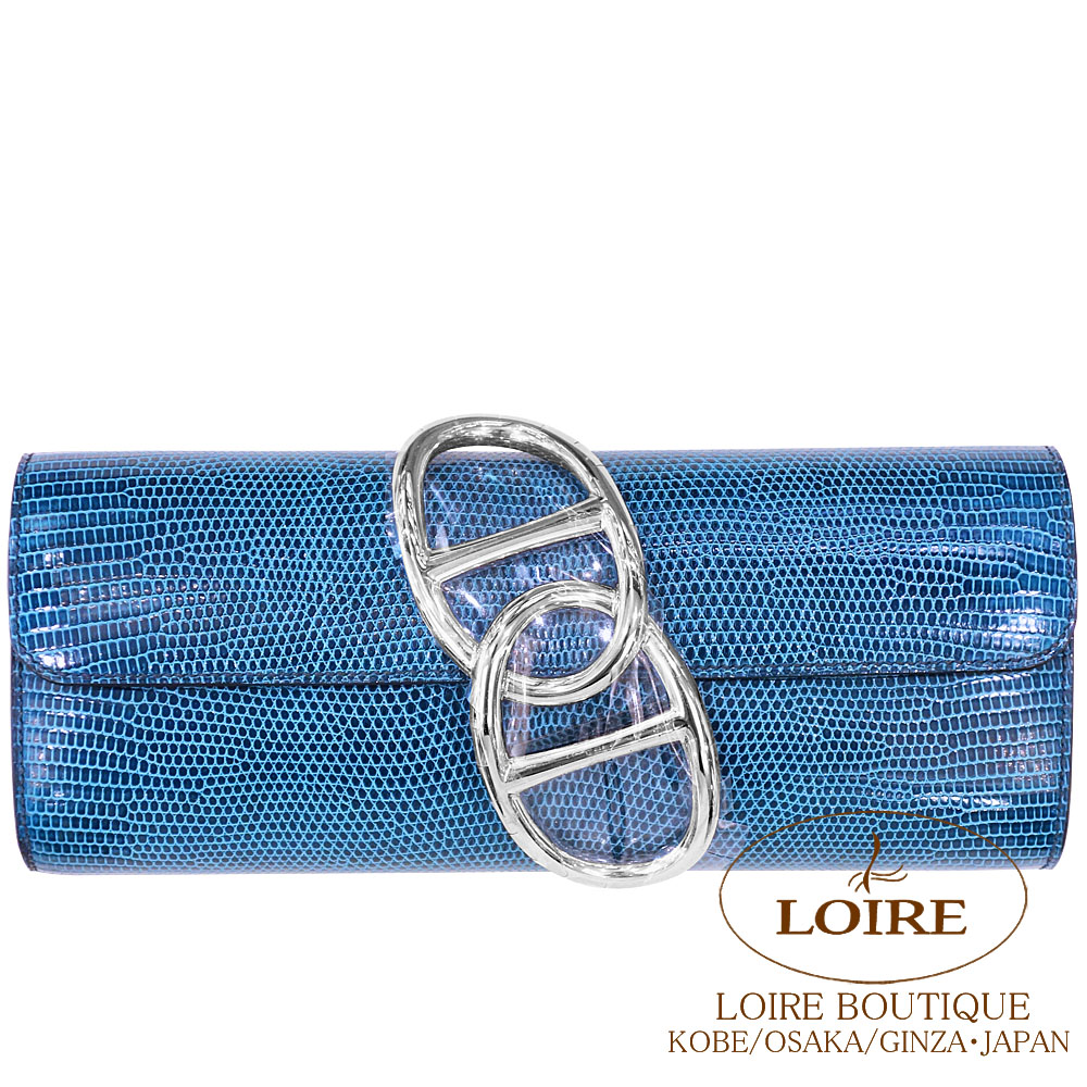 美品✨ エルメス ロンドアッシュバングル リバーシブル Hロゴ シルバー ブルー HERMES（エルメス） （未使用 展示品）エルメス ロワイヤル H 38