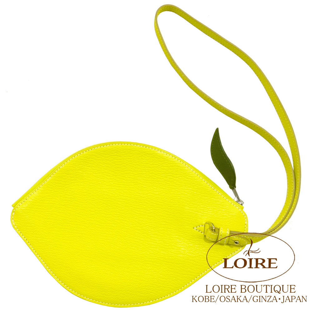 【極美品】エルメス トゥッティ フルッティ レモン シトロン ポシェット レザー エルメス<br>ポシェット シトロン<br>レモン<br>ライム<br>シェーブル
