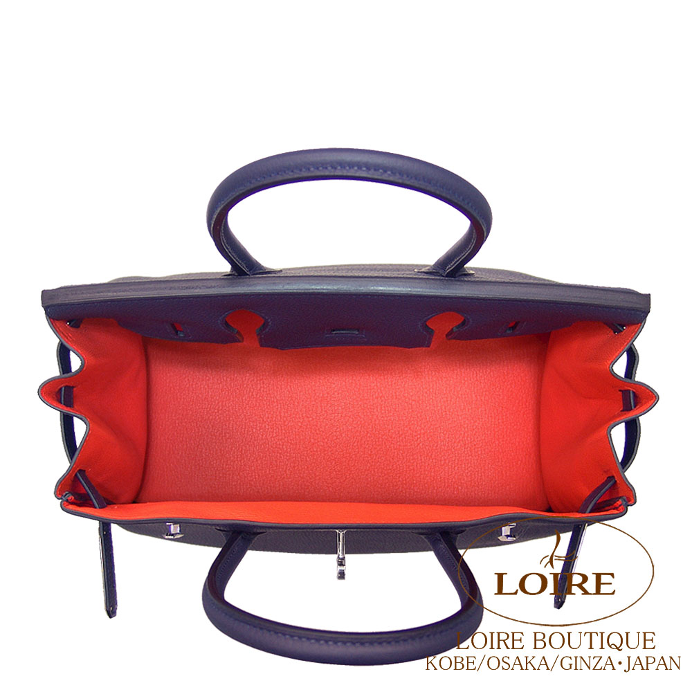 エルメス ヴェルソ ブルーニュイ×オレンジポピー トゴ（エルメス<br  