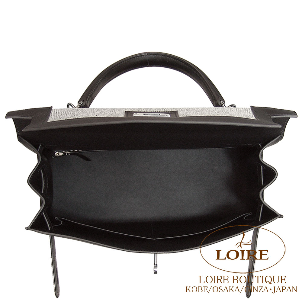 エルメス<br>ケリー 32cm 外縫い<br>クロ×エクリュ<br>トワル