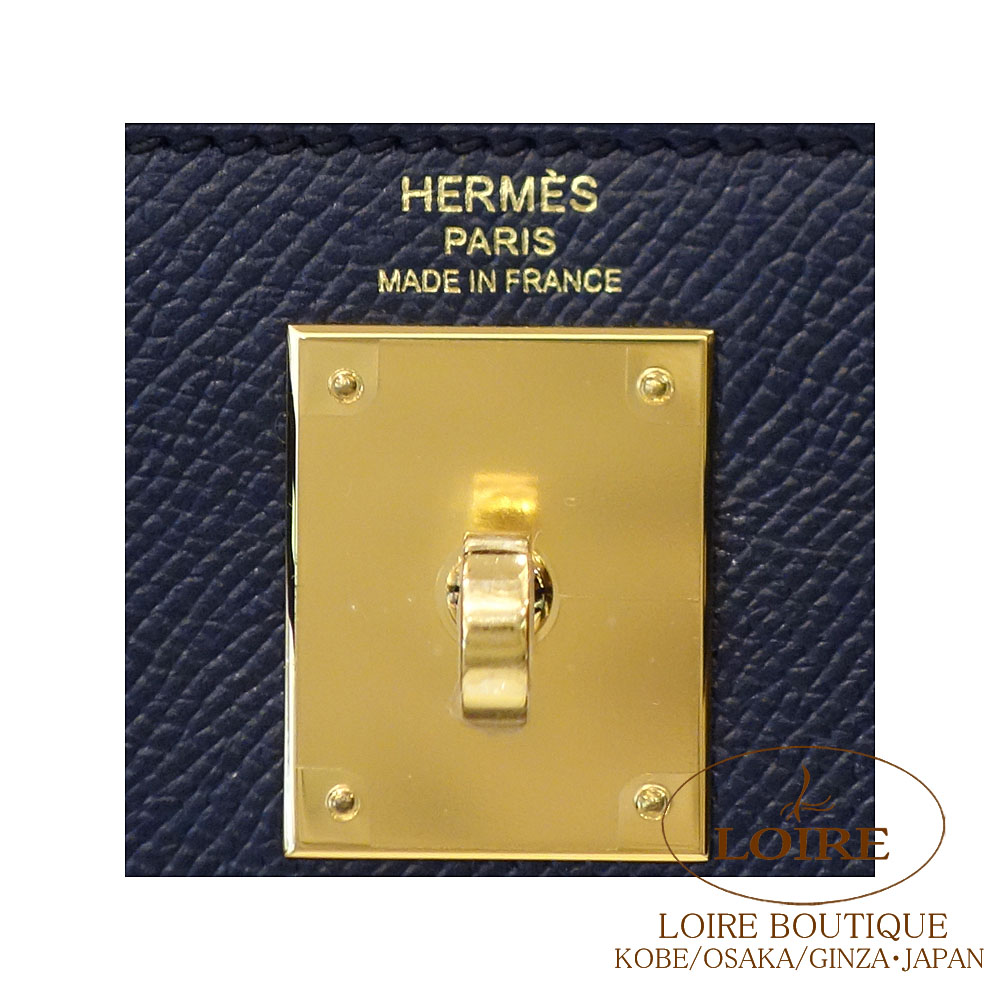 エルメス<br>ケリー 28cm 外縫い<br>ブルーインディゴ<br エルメス<br>ケリー 28cm 外縫い<br>ブルーインディゴ<br