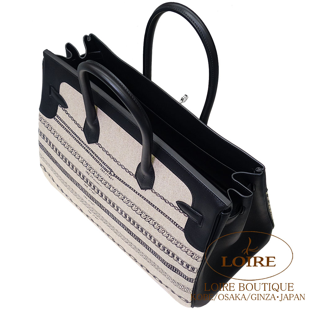 エルメス<br>バーキン 35cm<br> デシェネ<br>シロ×クロ<br