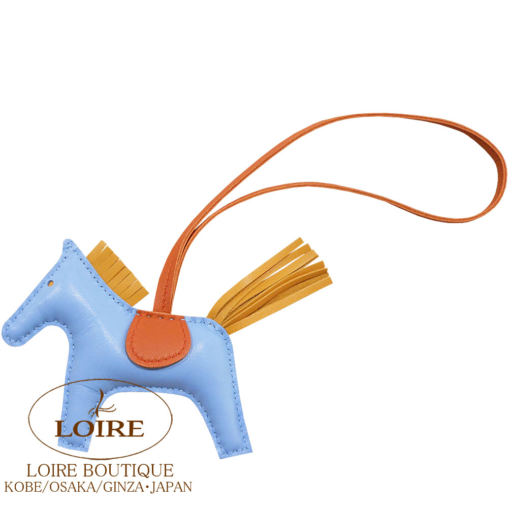 ⭐️未使用近い⭐️ エルメス ロデオ MM セレステ カーネリアン ブトンドール HERMES（エルメス） ロデオMM アニョーミロ バッグチャーム セレステ