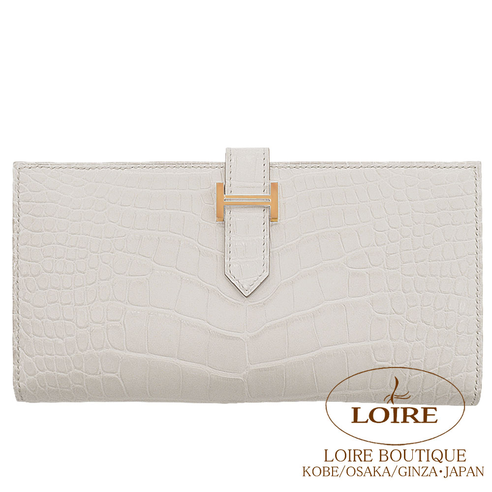 【参考価格213万】エルメス ベアン アリゲーター クロコダイル 長財布 参考価格213万☘️】エルメス ベアン アリゲーター クロコダイル 長