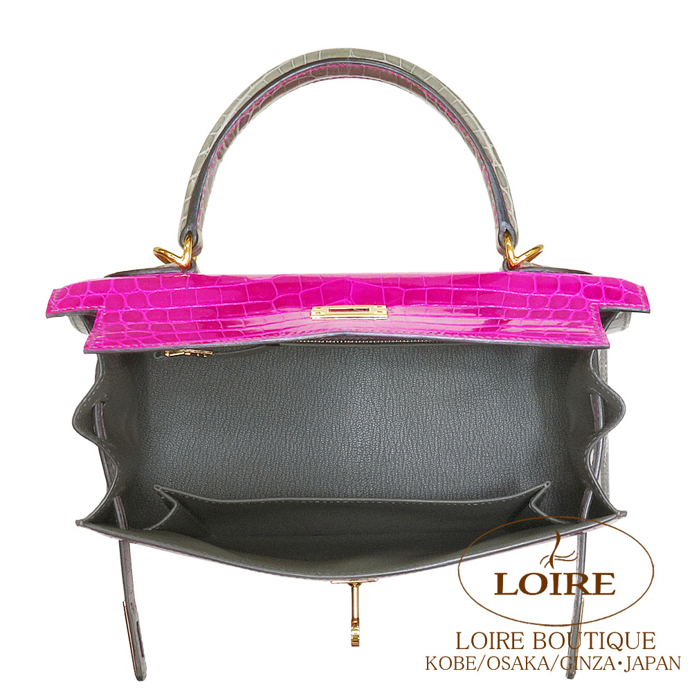 エルメス<br>ケリー 25cm 外縫い<br>パーソナル<br>ローズ