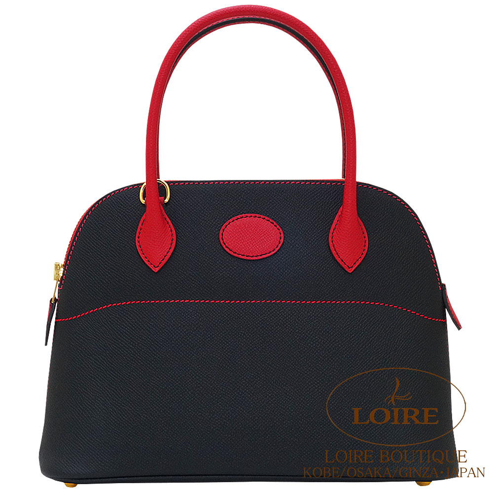 エルメス<br>ボリード 27cm<br>パーソナルオーダー<br>クロ×ルージュ  