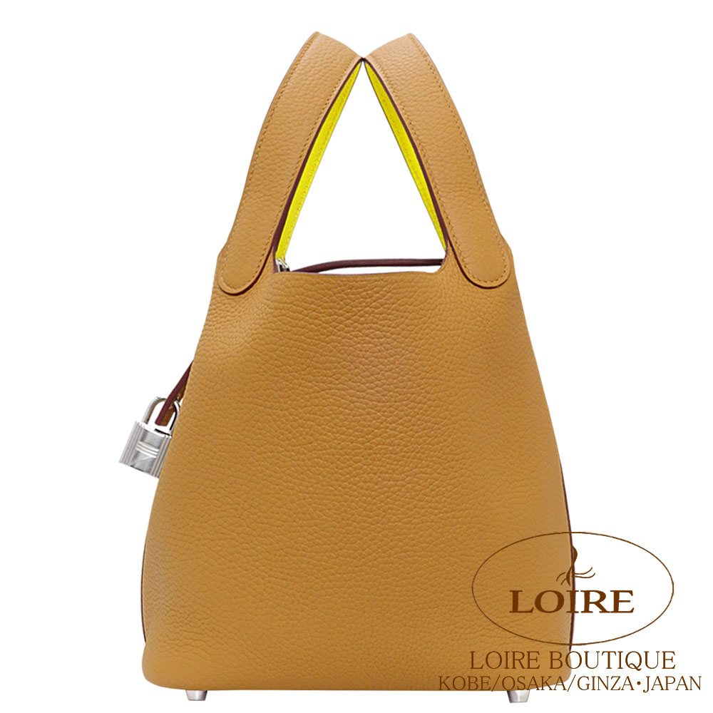NoAキューブ ゴールド シルバー金具 18PM ピコタン 希少！Hermes ピコタン PM 18 ノワール ゴールド金具 (HERMES
