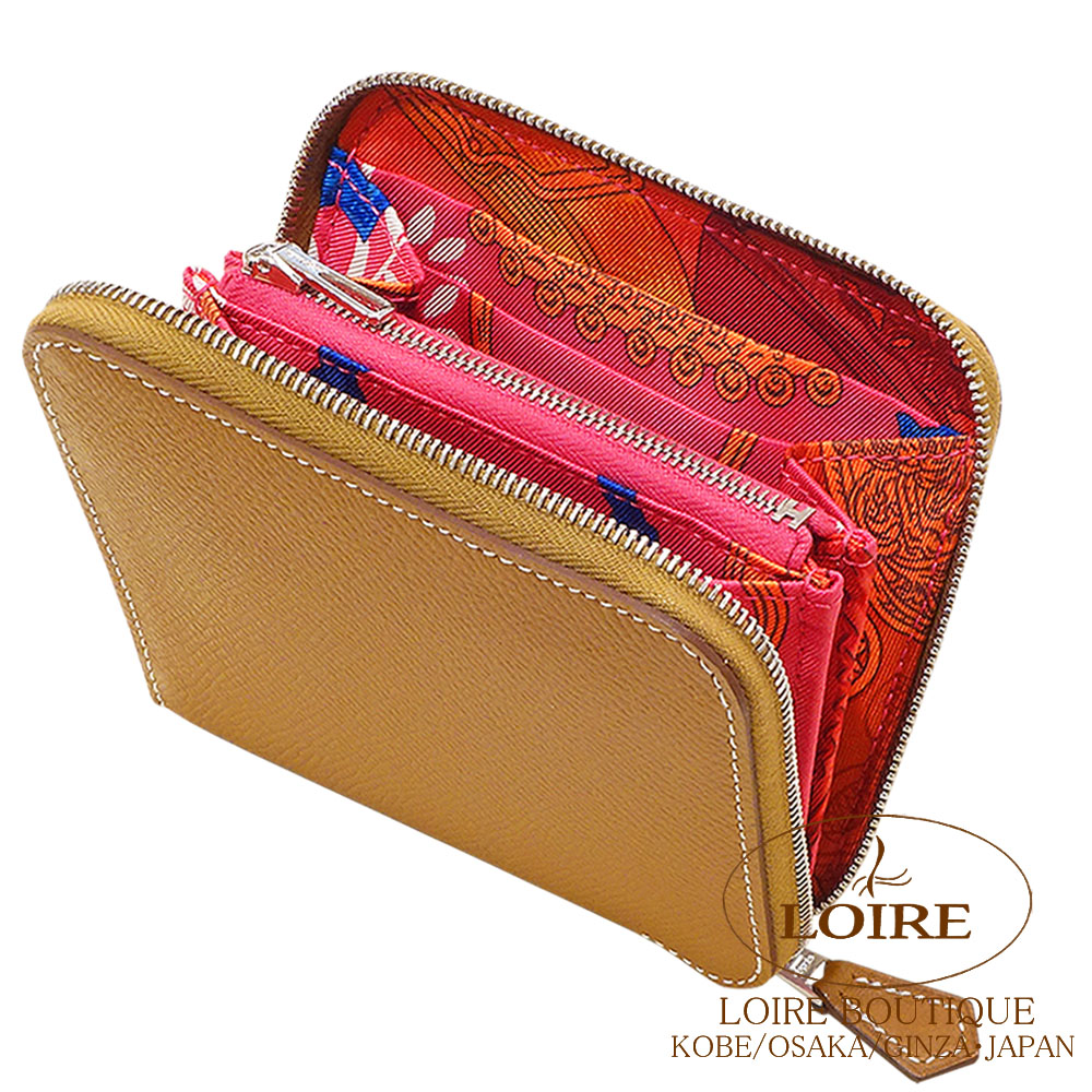 美品⭐︎【HERMES】エルメス　アザップ　シルクインコンパクト　エトゥープ エルメス アザップ シルクイン コンパクト エトゥープ/ カシス