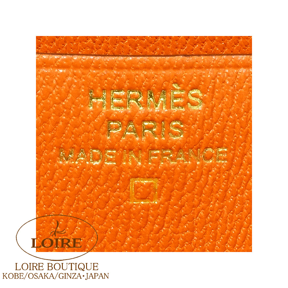 HERMES エルメス べアン スフレ リザード 黒 オレンジ ゴールド