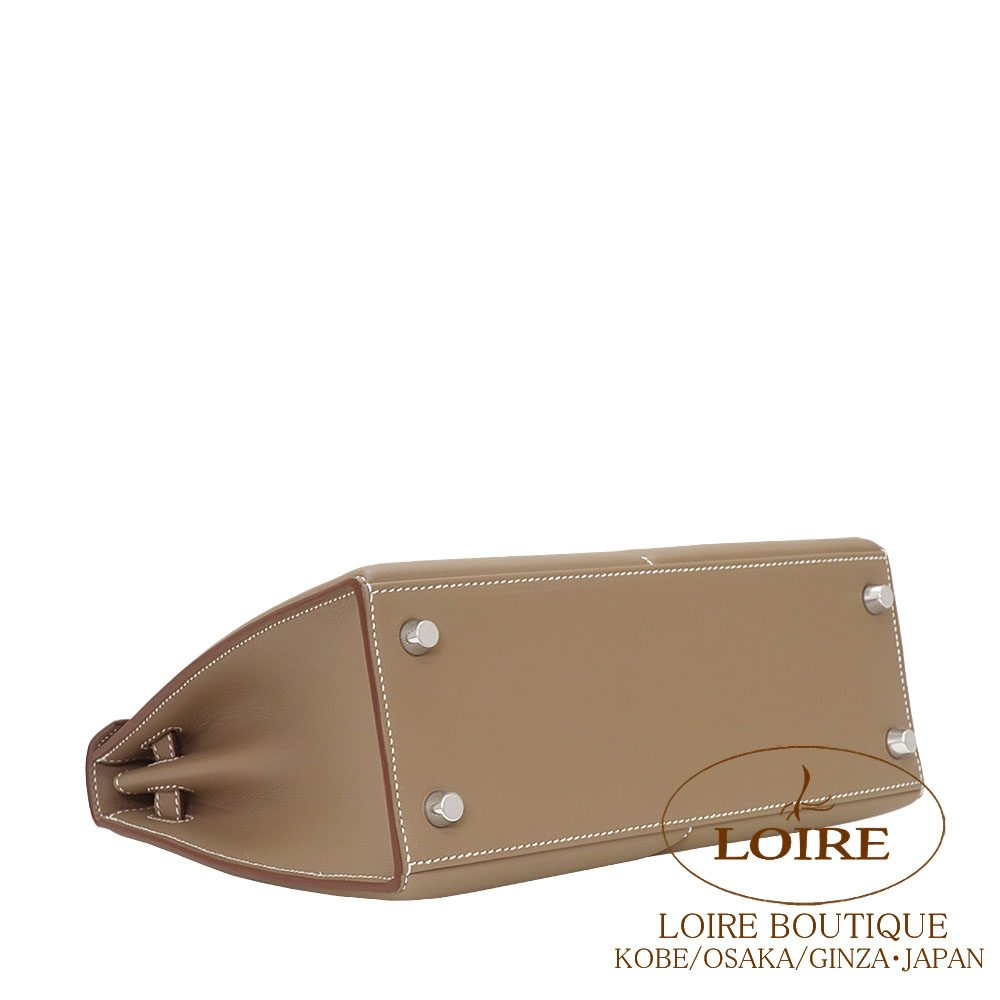 エルメス<br>ケリー 25cm 外縫い<br>パデッド<br>エトゥープ<br