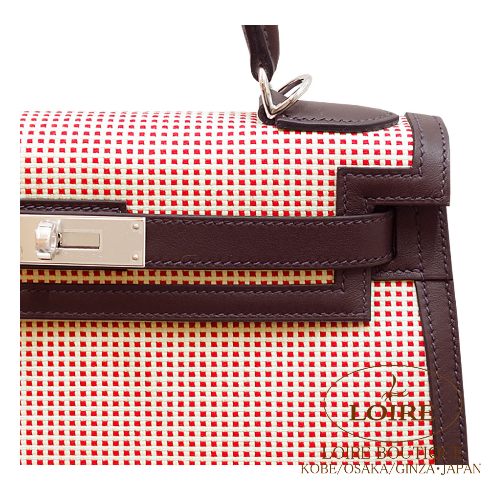 エルメス<br>ケリー 28cm 外縫い<br>エクリュ×フランボワーズ