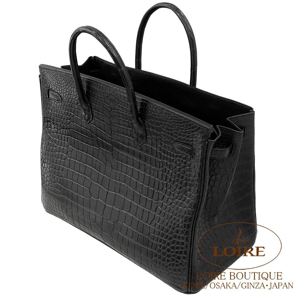 エルメス<br>バーキン 40cm<br>クロ<br>クロコダイル ポロサスマット 