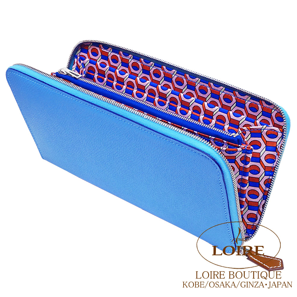 エルメス<br>アザップ シルクイン ロング<br>ブルードノール×ブルー