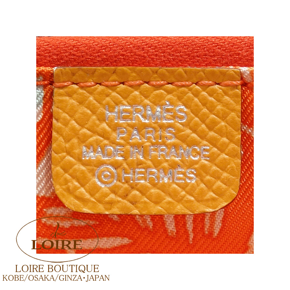 HERMES　入手困難　シルクイン　ヴォー・エプソン　パース　オレンジ HERMES 入手困難 シルクイン ヴォー・エプソン コインパース オレンジ