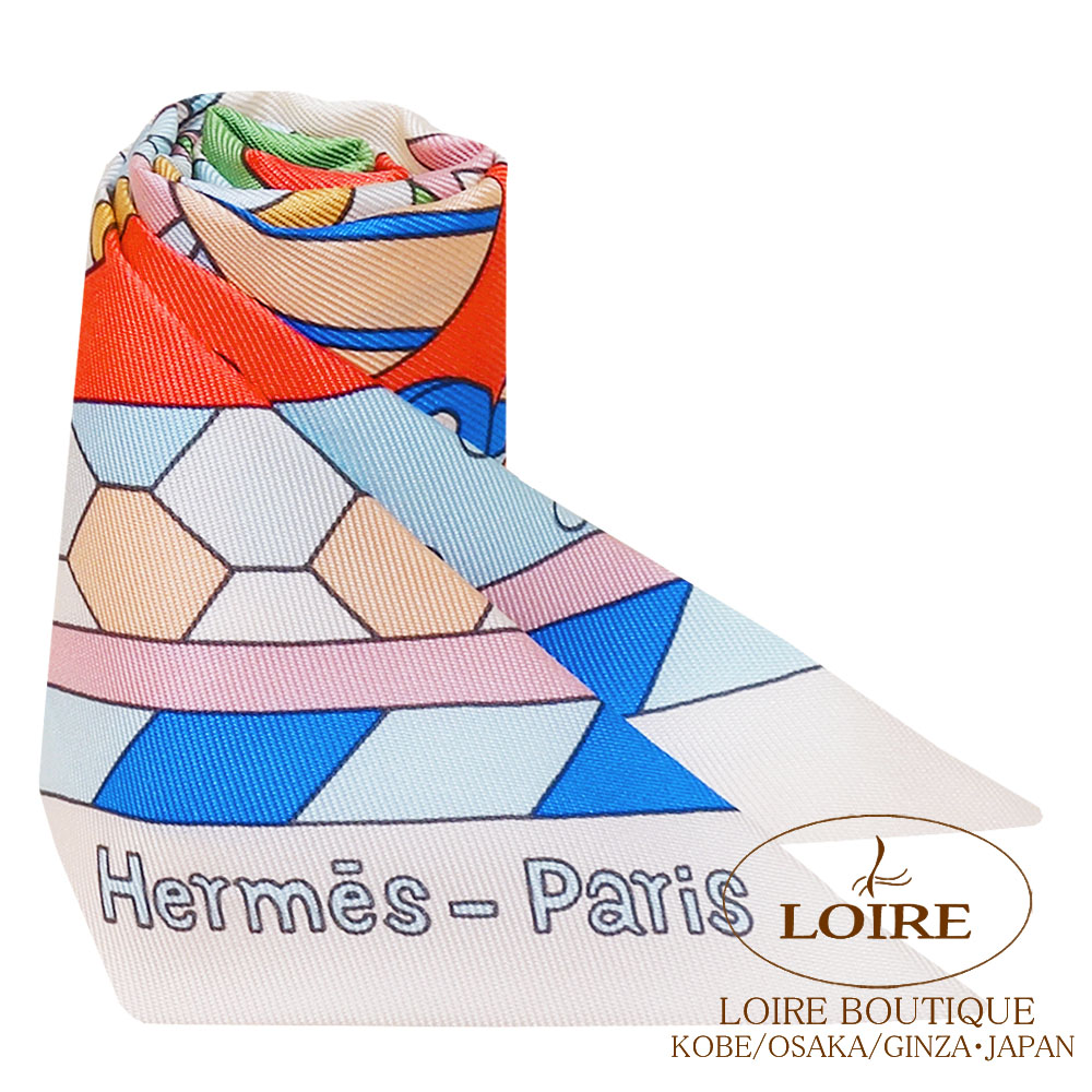 最終値下げ❣️美品❣️HERMES ツイリー ノワール×ローズ×マルチカラー シルク HERMES - エルメス HERMES ツイリー Hermes Parade スカーフ