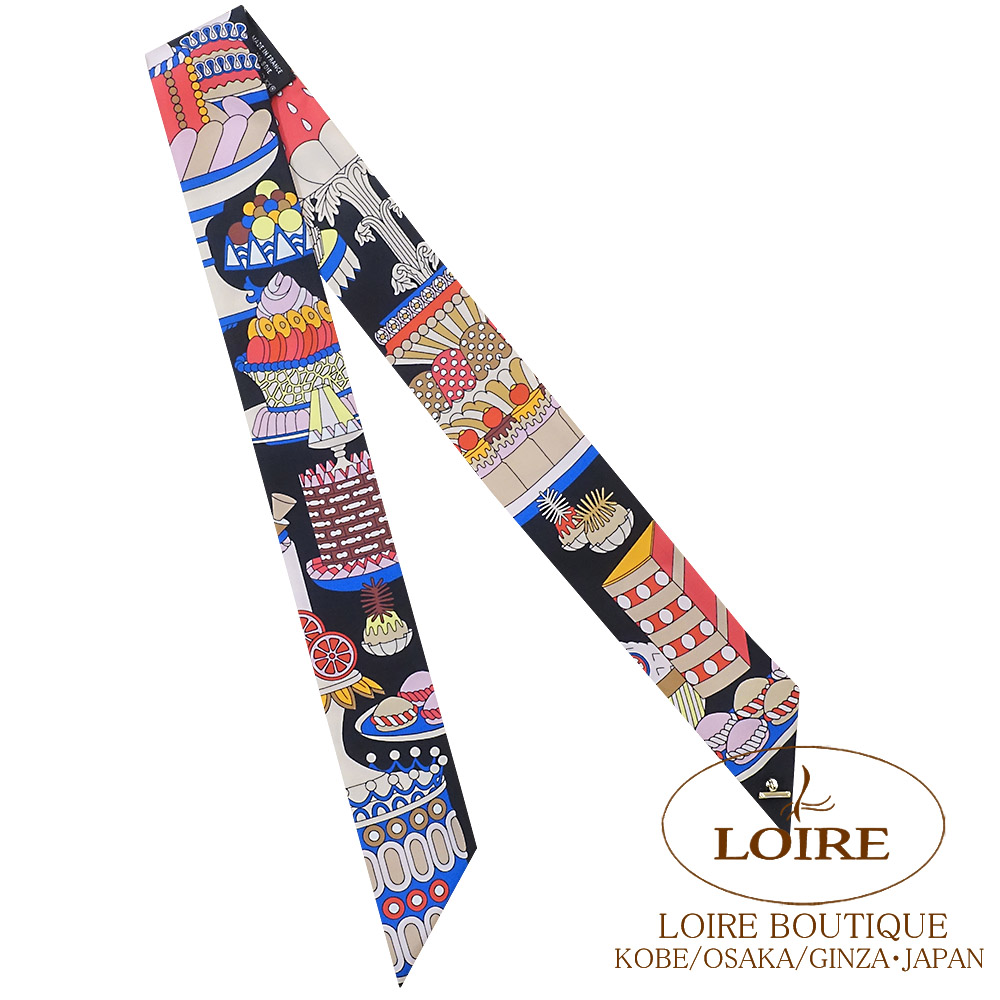 希少『新品』HERMÈS パティスリーフランセーズ❣️シルクチャーム付きレア品 新品❣️HERMÈS パティスリーフランセーズ❣️シルク❣️チャーム付き