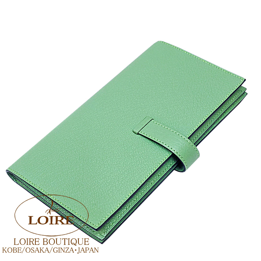 新品 HERMES エルメス べアンスフレ ヴェールクリケット×ブルーブリュム エルメス<br>ベアン スフレ<br>ヴェルソ<br>ヴェールクリケット