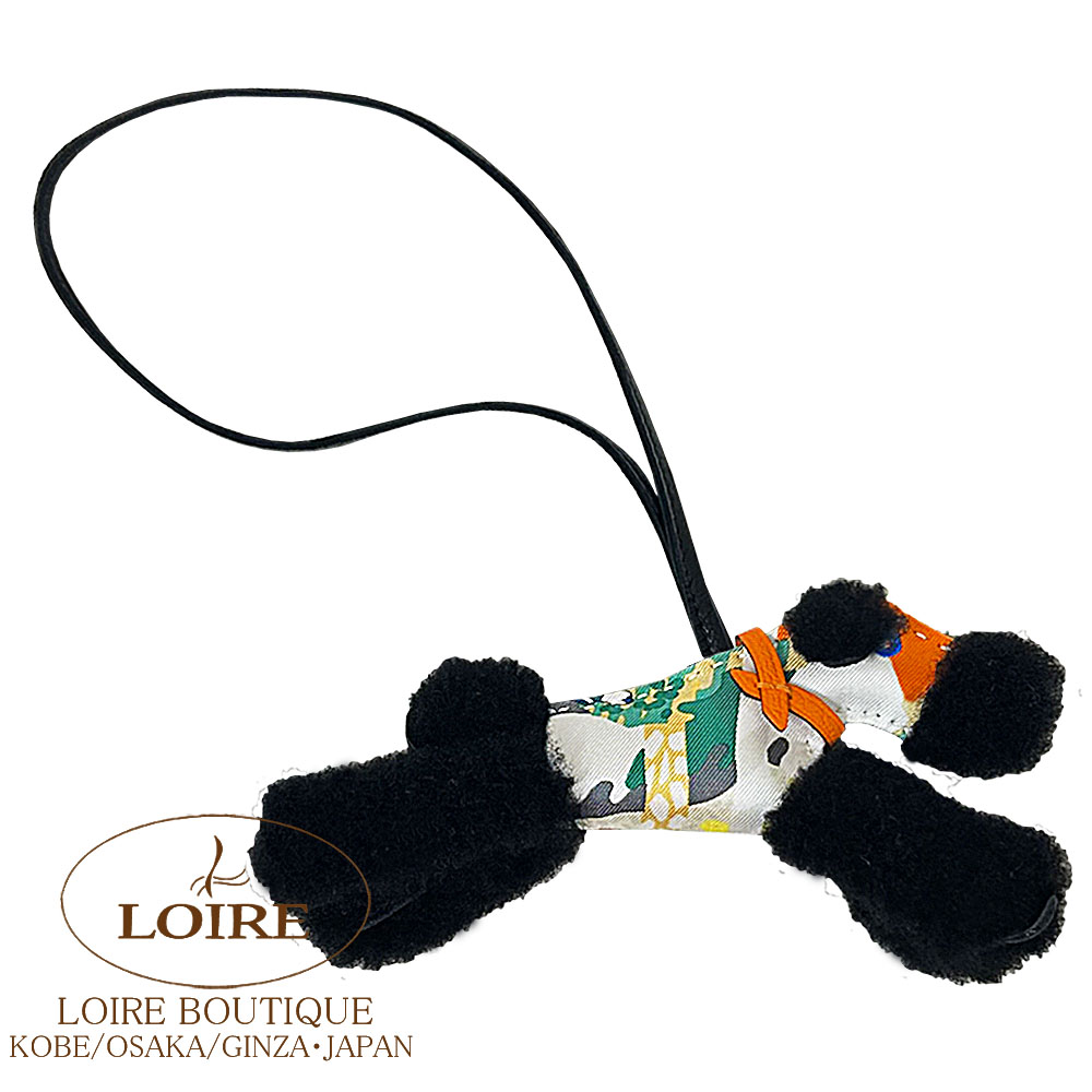 新品・未使用 エルメス バディチャーム シルク ブラック×オレンジ B刻印 エルメス<br>バディ チャーム<br>オレンジ×グリメイヤー×クロ×クロ