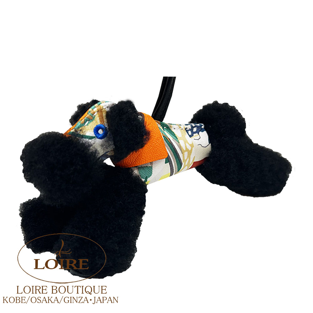 新品・未使用 エルメス バディチャーム シルク ブラック×オレンジ B刻印 エルメス<br>バディ チャーム<br>オレンジ×グリメイヤー×クロ×クロ