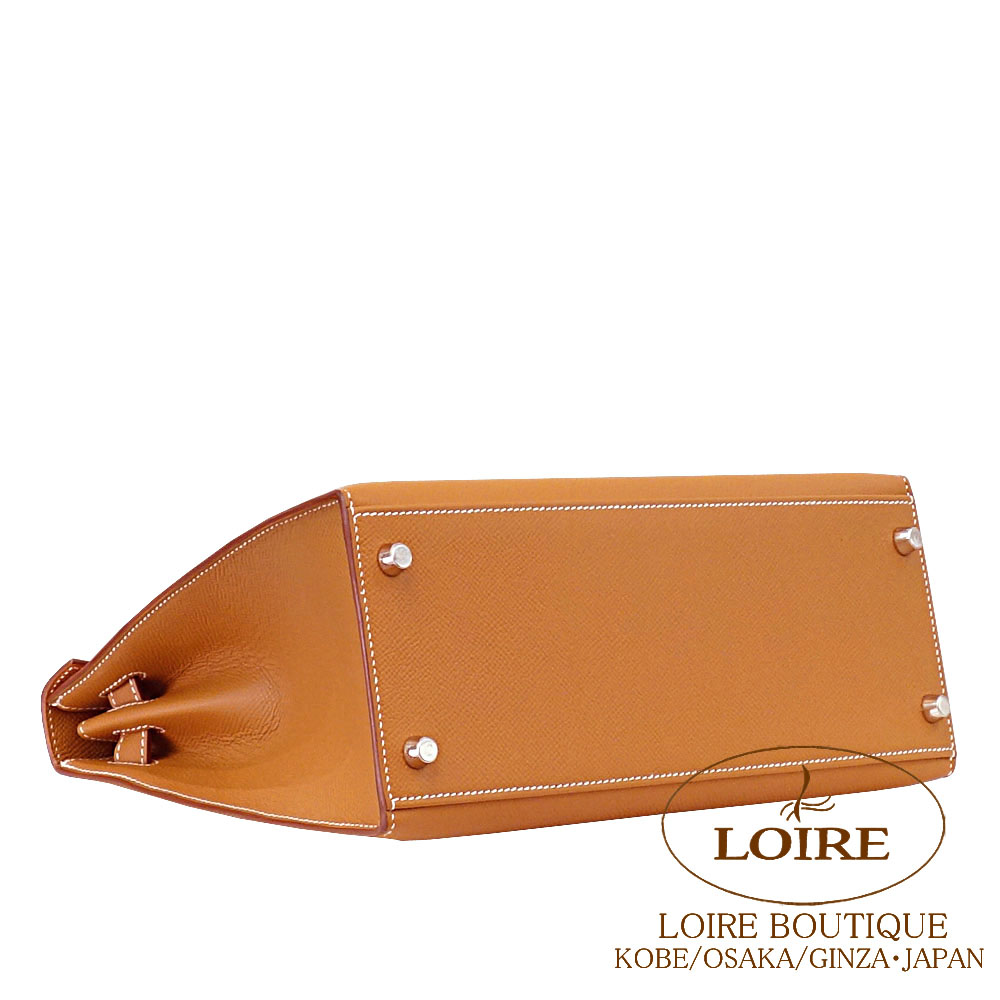 エルメス<br>ケリー 28cm 外縫い<br>ゴールド<br>エプソン<br>シルバー