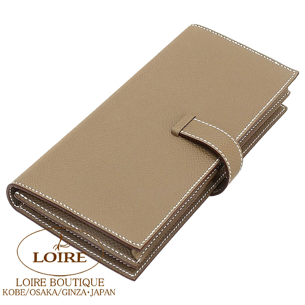 エルメス　ベアン　エトゥープ　ローズショッキング　ゴールド　箱あり Bearn ≪ 新品 ≫ HERMES エルメス ベアン コンビネ 三つ折り