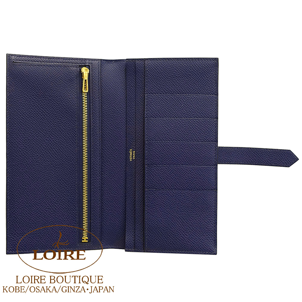 エルメス　ベアン　ブルーサフィール　ゴールド金具 エルメス<br>ベアン スフレ<br>ブルーサフィール<br>エプソン<br