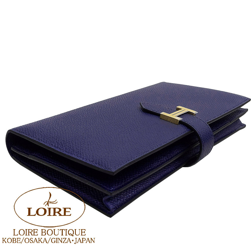 エルメス　ベアン　ブルーサフィール　ゴールド金具 エルメス<br>ベアン スフレ<br>ブルーサフィール<br>エプソン<br