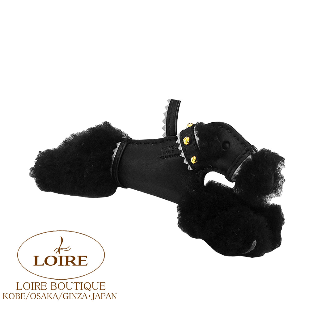 エルメス<br>バディ チャーム 首輪付き<br>クロ×グリパンタン<br