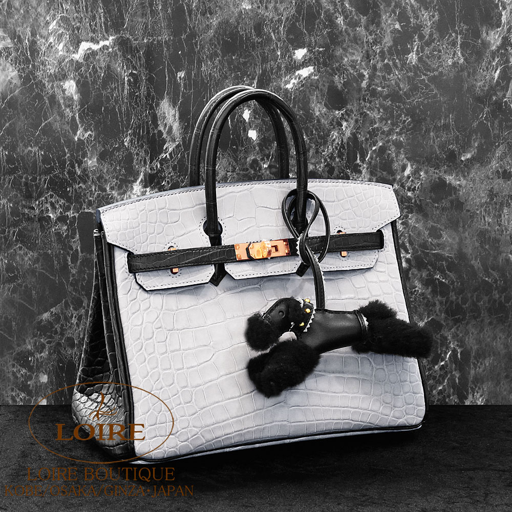 エルメス HERMES バディ チャーム 新品未使用 グリパンタン エルメス<br>バディ チャーム 首輪付き<br>クロ×グリパンタン【2025年