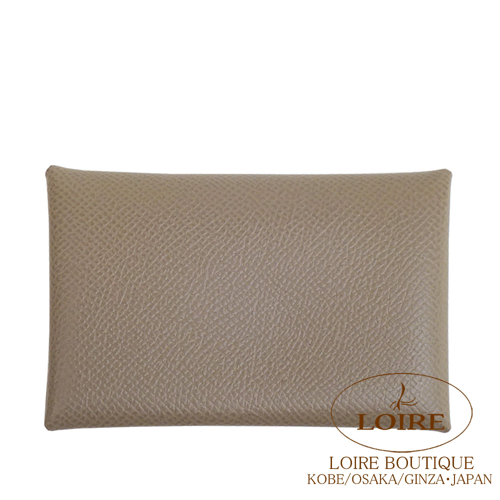 HERMES カルヴィ　カードケース　エプソン　エトゥープ エルメス<br>カルヴィ カードケース<br>エトゥープ<br>エプソン<br